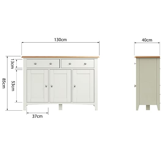 Gilford Wooden 3 Doors 2 Drawers Sideboard In White_6