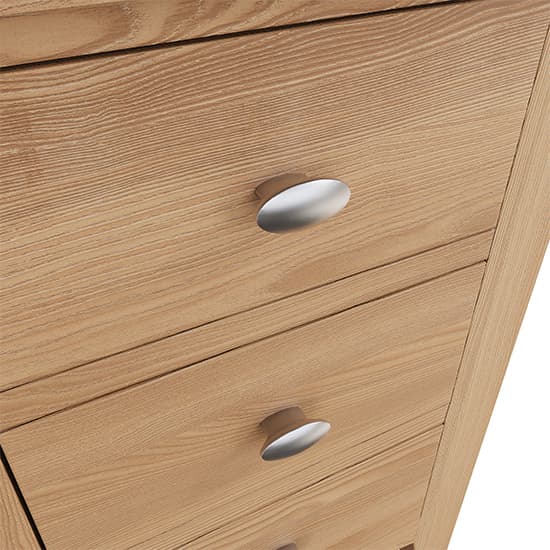 Gilford Wooden 3 Drawers Bedside Cabinet In Light Oak_4