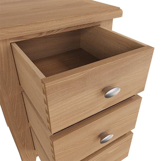 Gilford Wooden 3 Drawers Bedside Cabinet In Light Oak_5