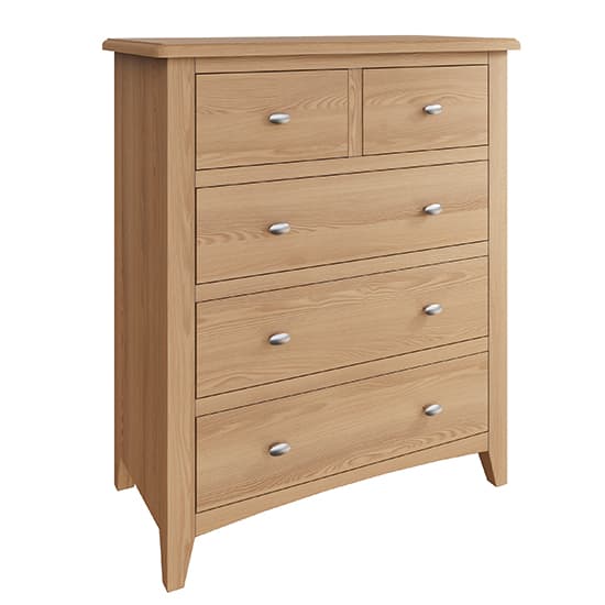 Gilford Wooden Chest Of 5 Drawers In Light Oak_2