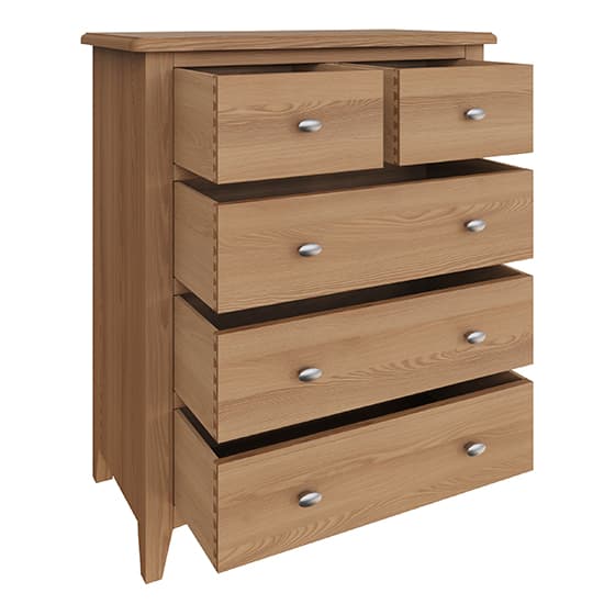 Gilford Wooden Chest Of 5 Drawers In Light Oak_3