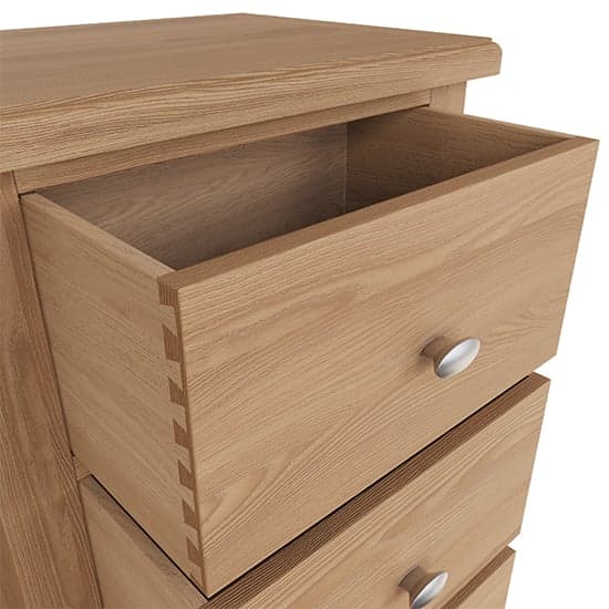 Gilford Narrow Wooden Chest Of 5 Drawers In Light Oak_5