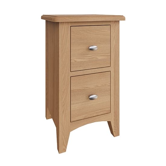 Gilford Wooden 2 Drawers Bedside Cabinet In Light Oak_2