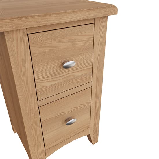 Gilford Wooden 2 Drawers Bedside Cabinet In Light Oak_5