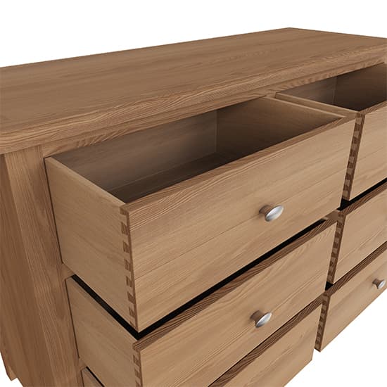 Gilford Wide Wooden Chest Of 6 Drawers In Light Oak_6