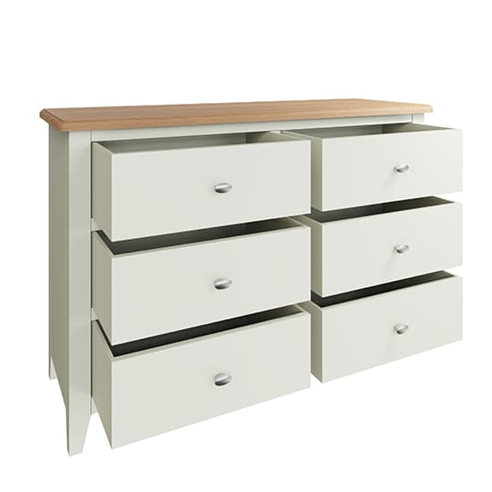 Gilford Wide Wooden Chest Of 6 Drawers In White_3