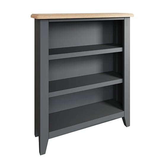 Gilford Wide Wooden Small Bookcase In Grey_2