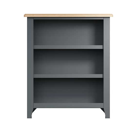 Gilford Wide Wooden Small Bookcase In Grey_3