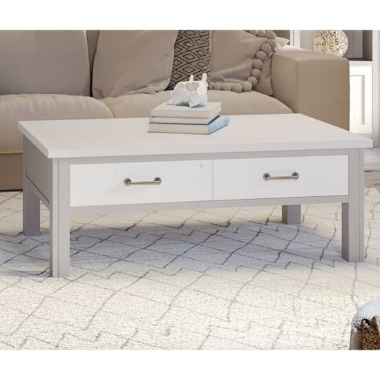 Gilford Wooden Coffee Table With 4 Drawers In Grey_1