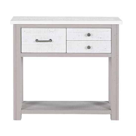 Gilford Wooden Console Table With 3 Drawers In Grey_2