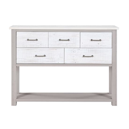 Gilford Wooden Console Table With 5 Drawers In Grey_2