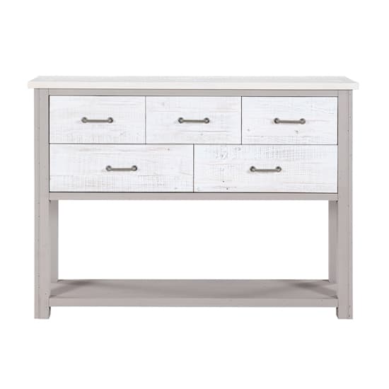 Gilford Wooden Console Table With 5 Drawers In Grey Furniture in Fashion
