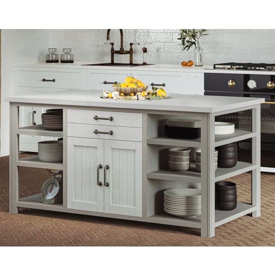 Gilford Wooden Kitchen Island With 2 Doors 2 Drawers In Grey_1