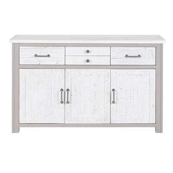 Gilford Wooden Sideboard With 3 Doors 4 Drawers In Grey_2