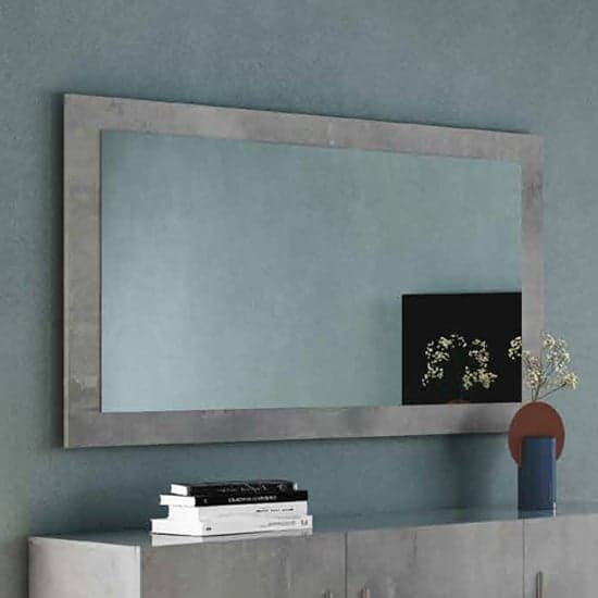 Gilon Wall Mirror Rectangular Small In Grey High Gloss Frame_1