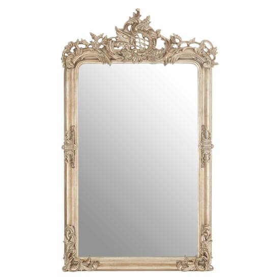 Gilpas Rectangular Wall Bedroom Mirror In Antique Silver Frame_2