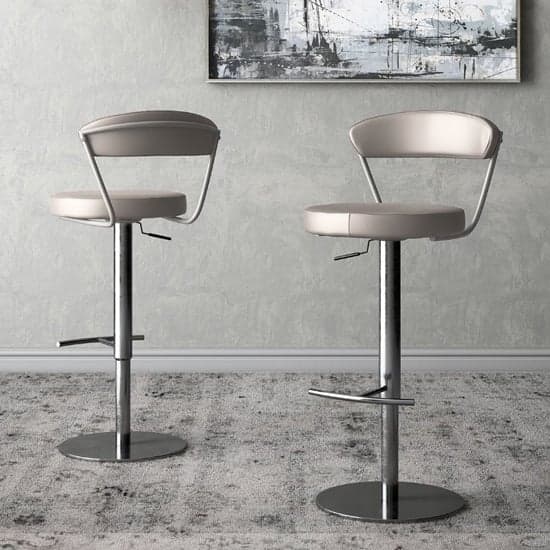 Glossop Taupe Faux Leather Gas-lift Bar Stools In Pair_1