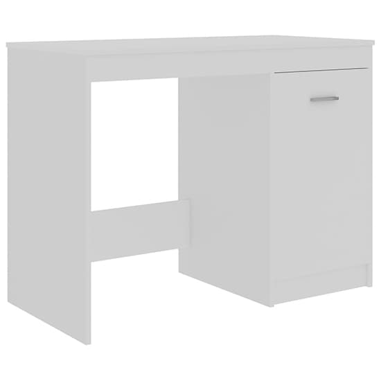Giolla Wooden Computer Desk With 1 Door 3 Drawers In White_4