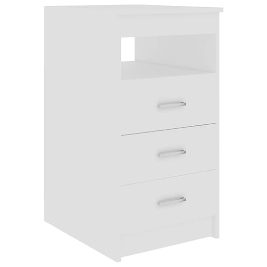 Giolla Wooden Computer Desk With 1 Door 3 Drawers In White_5