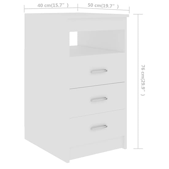 Giolla Wooden Computer Desk With 1 Door 3 Drawers In White_8