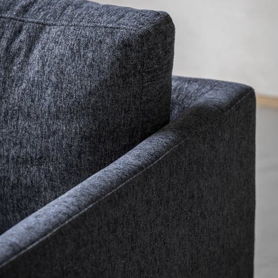 Girona Fabric 2 Seater Sofa In Charcoal With Wooden Legs_2