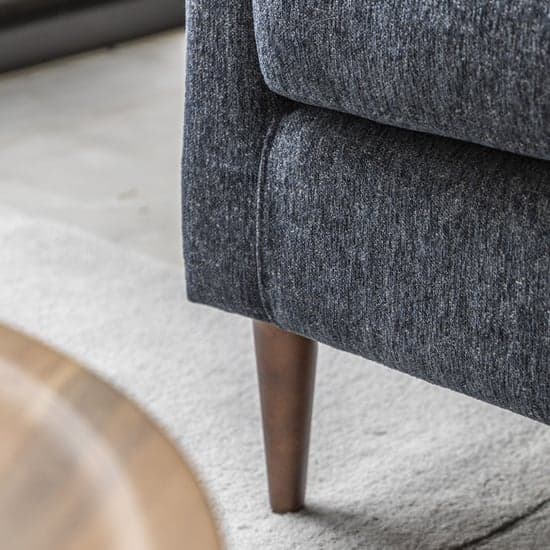 Girona Fabric 2 Seater Sofa In Charcoal With Wooden Legs_4