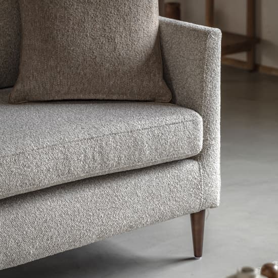 Girona Fabric 3 Seater Sofa In Natural With Wooden Legs_5