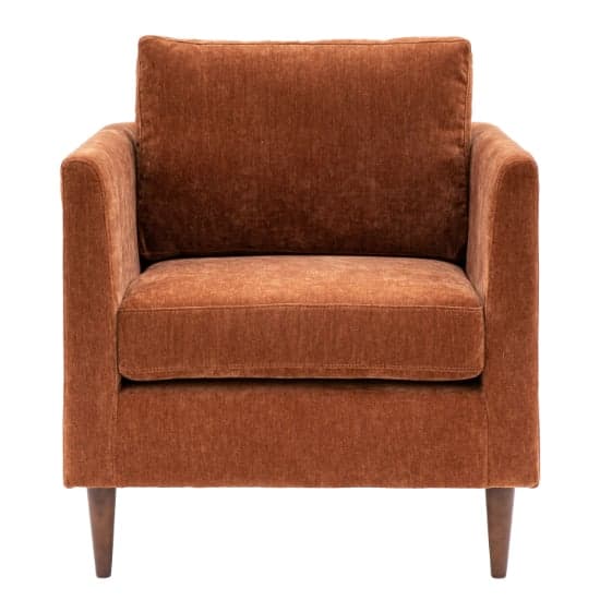 Girona Fabric Armchair In Rust With Wooden Legs_5