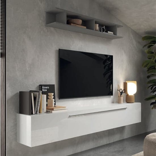 Girona High Gloss Entertainment Unit In White And Slate Effect_1