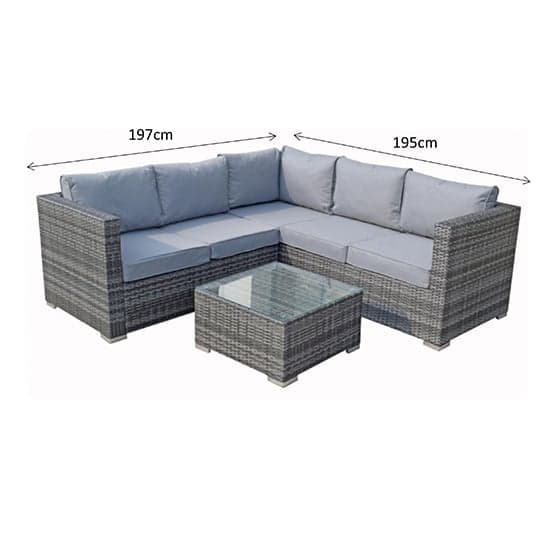 Gitel Compact Corner Sofa Set With Coffee Table In Mixed Grey_3