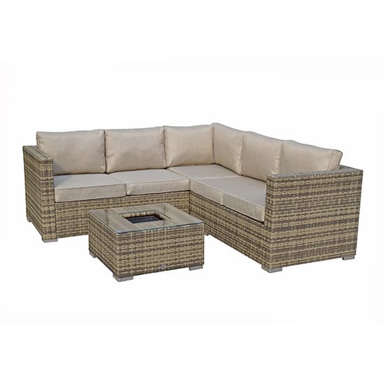 Gitel Corner Lounge Sofa Set With Ice Bucket Table In Brown_3