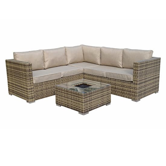 Gitel Corner Lounge Sofa Set With Ice Bucket Table In Brown_4