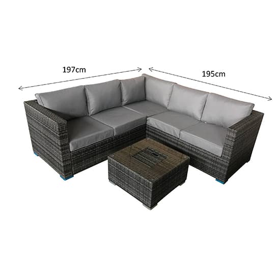 Gitel Corner Lounge Sofa Set With Ice Bucket Table In Brown_5