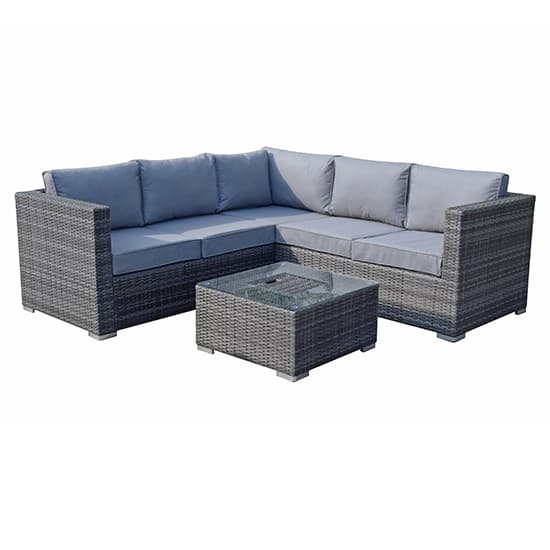 Gitel Corner Lounge Sofa Set With Ice Bucket Table In Grey_4