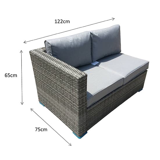 Gitel Corner Lounge Sofa Set With Ice Bucket Table In Grey_6