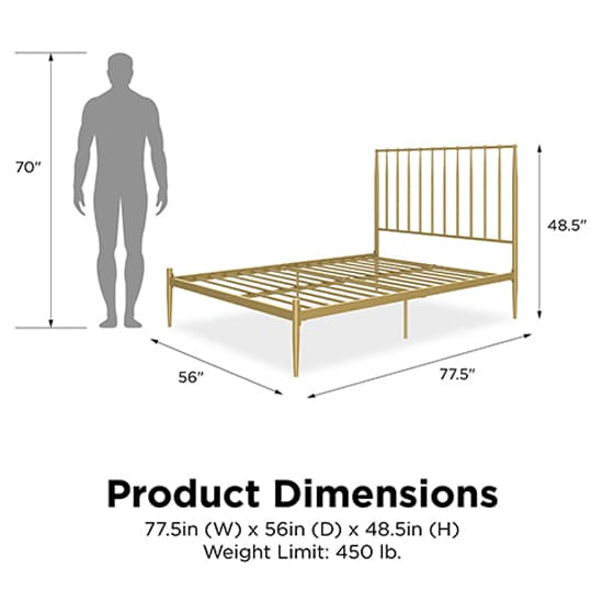 Giulio Metal Double Bed In Gold_7