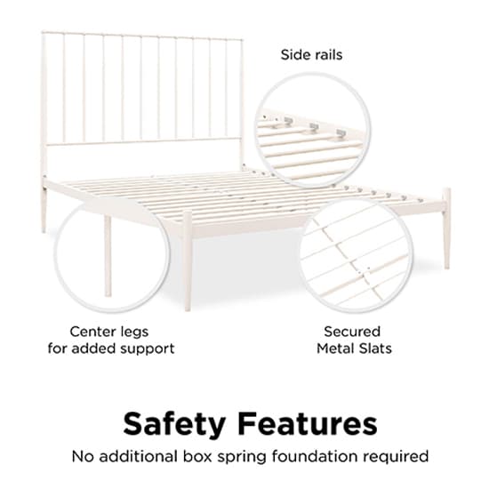 Giulio Metal King Size Bed In White Furniture in Fashion