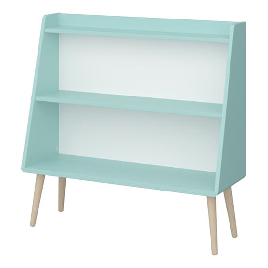 Giza Wooden Bookcase With 1 Shelf In Cool Mint_3