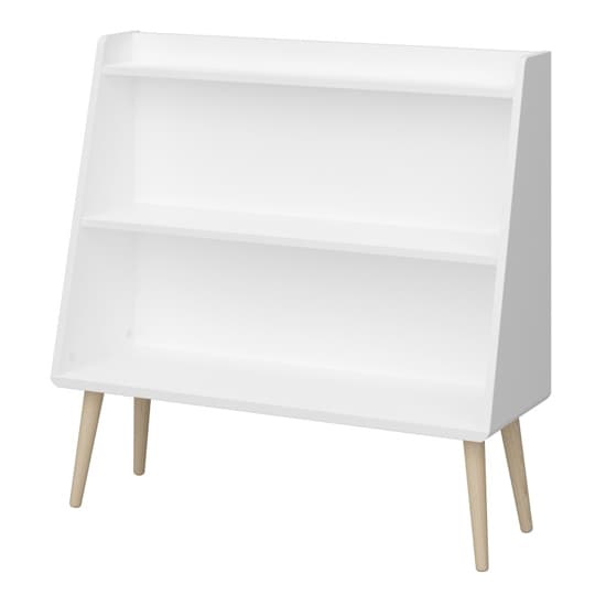 Giza Wooden Bookcase With 1 Shelf In Pure White_3