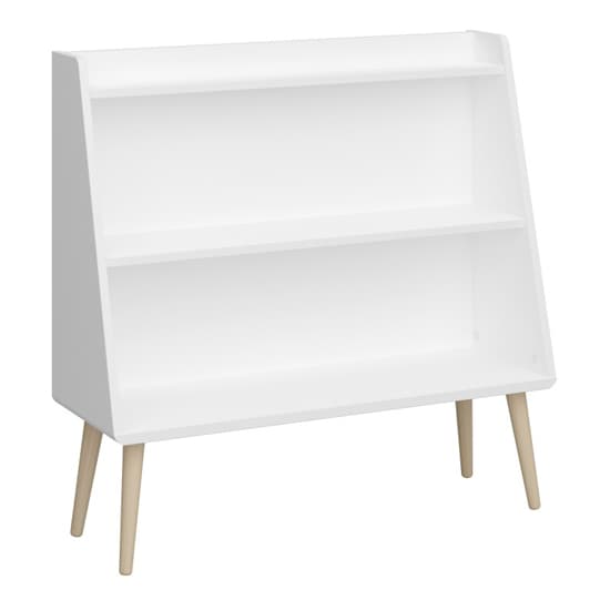 Giza Wooden Bookcase With 1 Shelf In Pure White_1