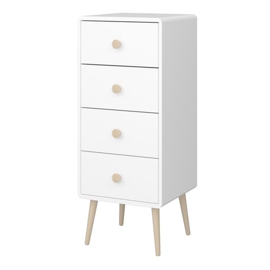 Giza Wooden Chest Of 4 Drawers In Pure White_3