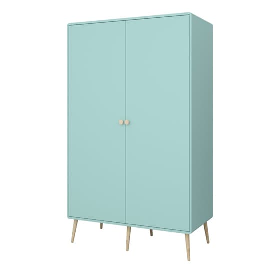 Giza Wooden Wardrobe With 2 Doors In Cool Mint_3