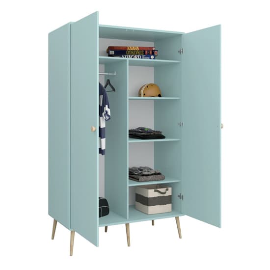 Giza Wooden Wardrobe With 2 Doors In Cool Mint_4