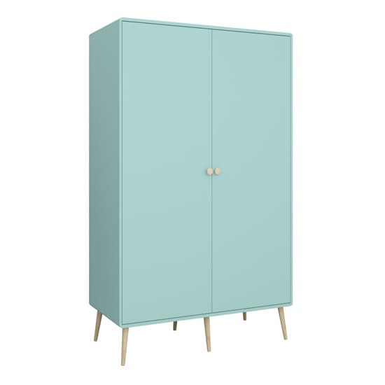 Giza Wooden Wardrobe With 2 Doors In Cool Mint_1