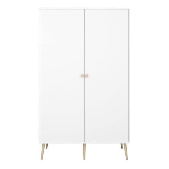 Giza Wooden Wardrobe With 2 Doors In Pure White_2