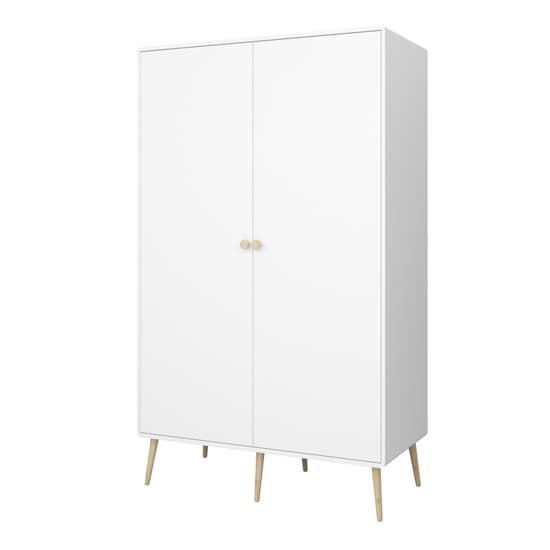 Giza Wooden Wardrobe With 2 Doors In Pure White_3