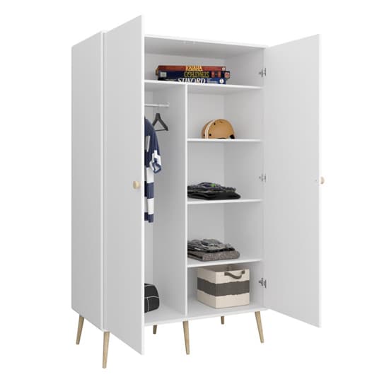 Giza Wooden Wardrobe With 2 Doors In Pure White_4