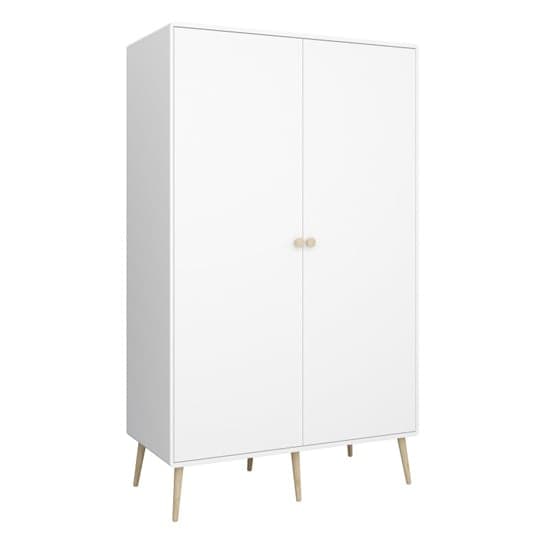 Giza Wooden Wardrobe With 2 Doors In Pure White_1