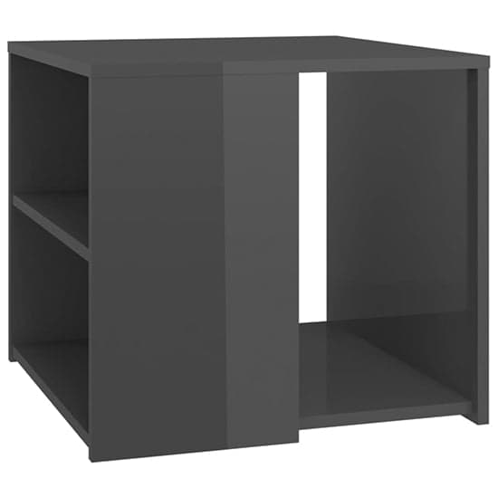 Gizela High Gloss Side Table With Shelves In Grey_3