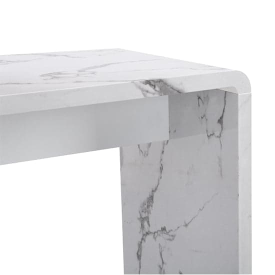 Glacier High Gloss Bar Table Rectangular In Diva Marble Effect_7